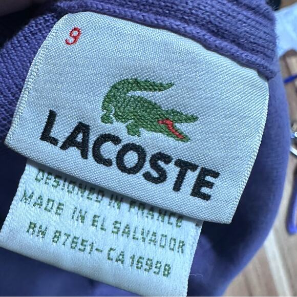 Lacoste Purple Short Sleeve Polo Shirt - Picture 4 of 8